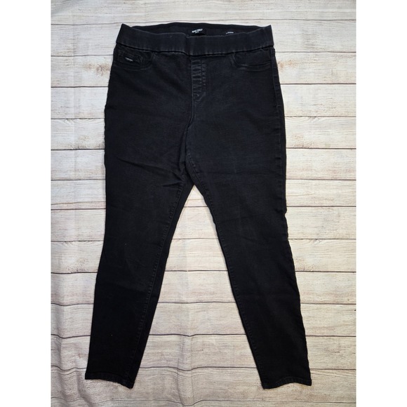 Women's Nine West Pull On Skinny Jeans Black Size 14 Jeggings Stretch Neutral - Picture 1 of 11